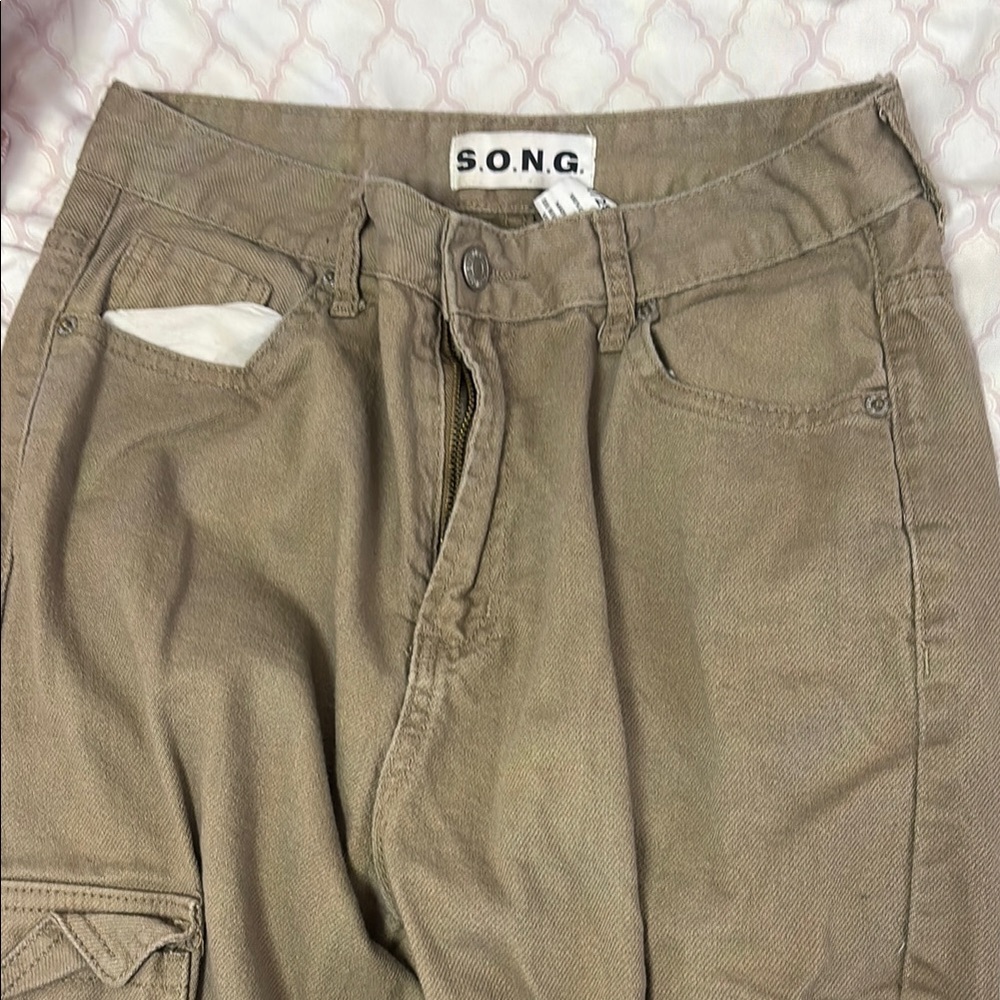Tan Cargo Jeans Relaxed Fit Bono